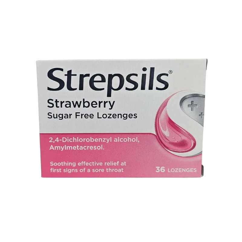 Strepsils Sugar Free Lozenges Strawberry Flavour Pack of 36