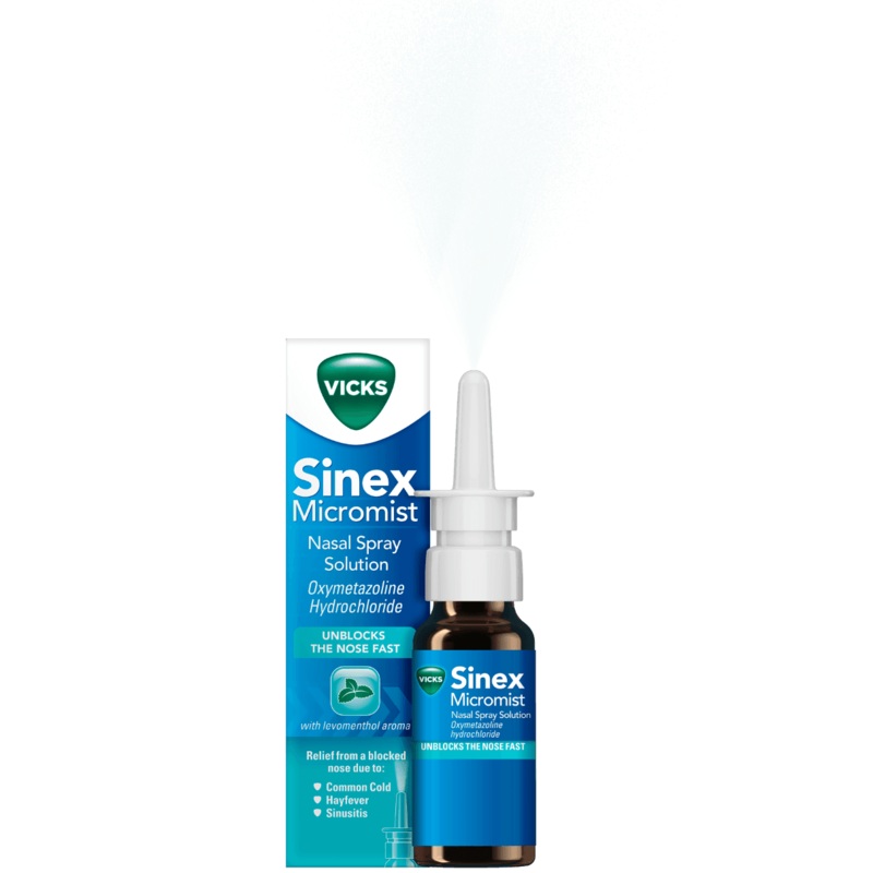 Sinex Micromist Decongestant Nasal Spray For Blocked Nose Pump 15ml