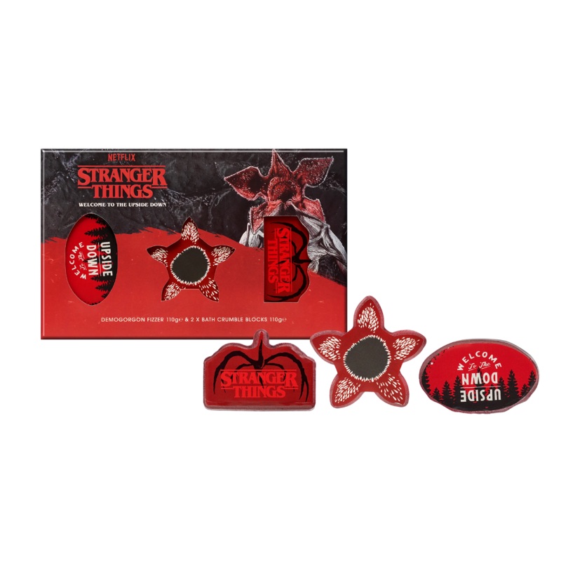 Stranger Things 'Welcome To The Upside Down World' Bath Set with Demogorgan Fizzer & 2 Bath Crumble Blocks