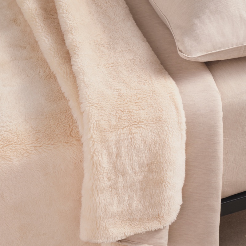 Merino Knit Fleece Calming Blanket - Tropical Sand - Double