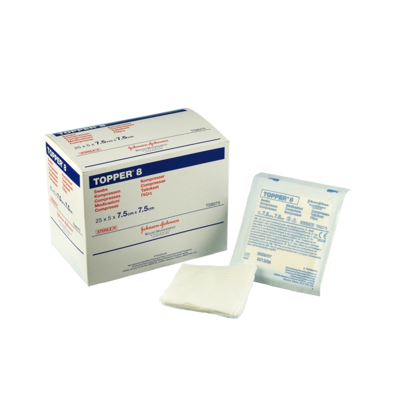 Topper 8 Gauze Swabs- Sterile 5x5cm 1 pad