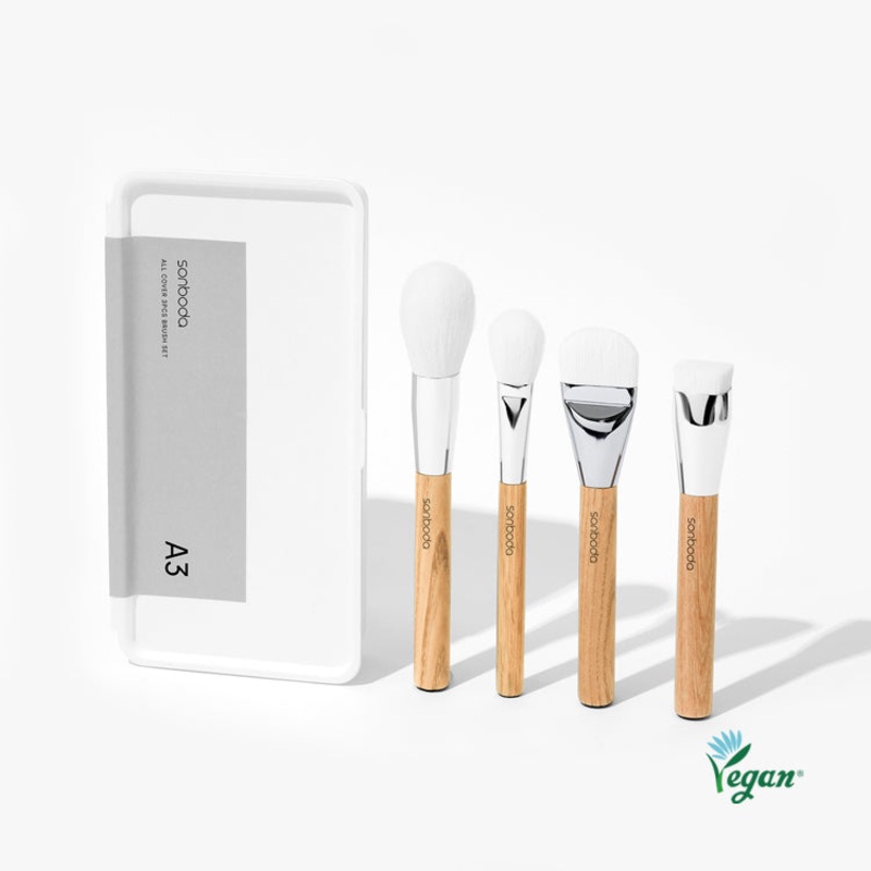 sonboda A3 All Cover 3PCS Brush Set 16 Foundation + 19 Blusher + 21 Powder