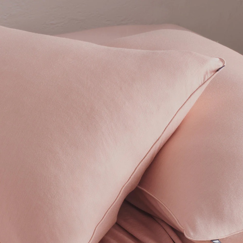 Merino Jersey Pillow Case (Pair) - Coral Peony