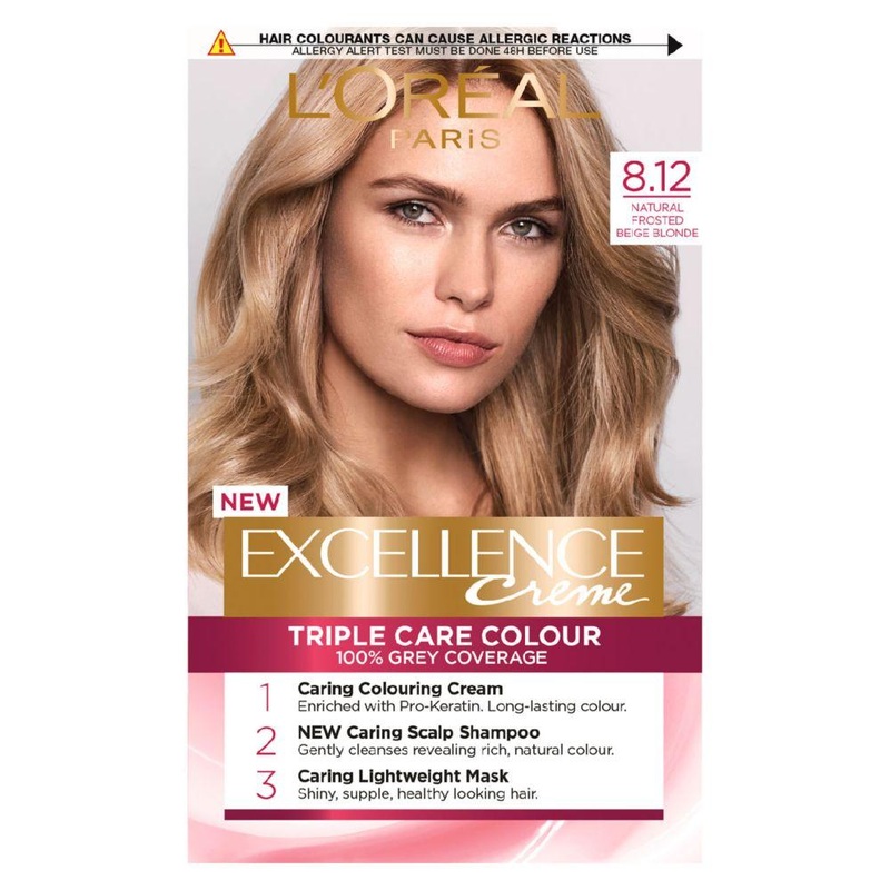 Paris Excellence Crme Permanent Hair Dye 8.12 Natural Frosted Beige Blonde