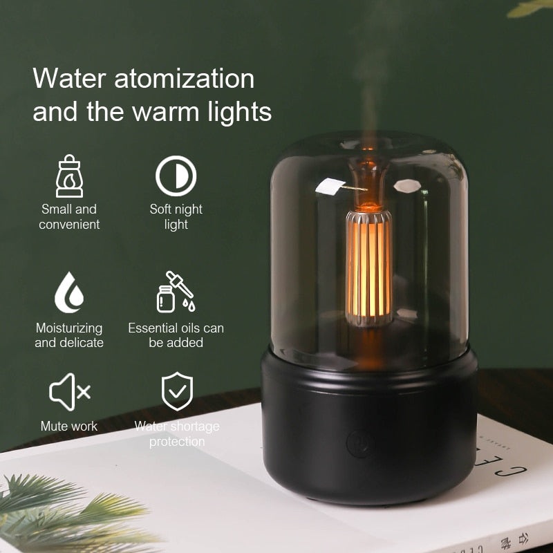Aroma Diffuser USB Air Humidifier Essential Oil Night Light Basic White 120ml