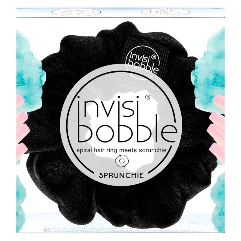 Sprunchie Black, Scrunchie With Spiral Hair Tie