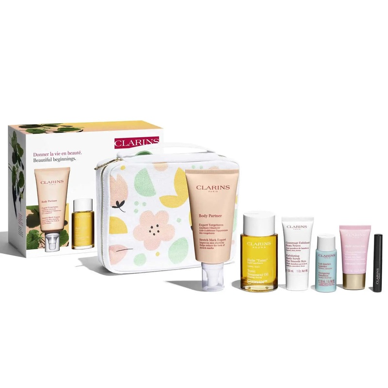 Clarins Beautiful Beginnings Marternity 6 Piece Gift Set: Body Oil 100ml - Body