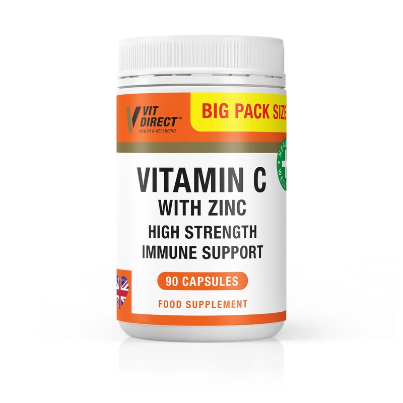 Vit Direct Vitamin C with Zinc 90 Capsules Food Supplement CLEARANCE