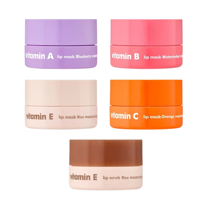 THE FACE SHOP Vitamin Lip Mask 5 Types Vitamin A Lip Mask Blueberry