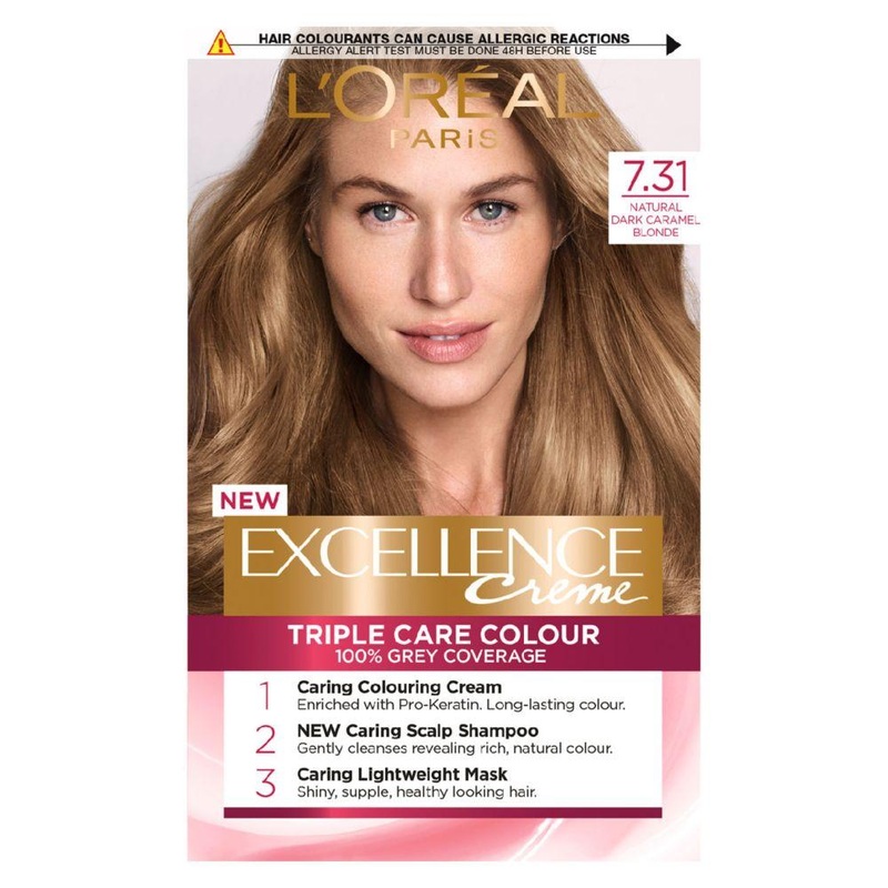 Paris Excellence Crme Permanent Hair Dye 7.31 Natural Dark Caramel Blonde