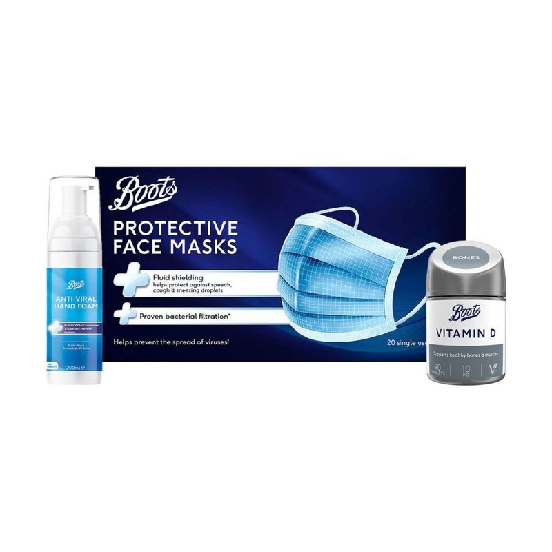 Vitamin D, 3Ply Face Mask & Anti-Viral Hand Foam