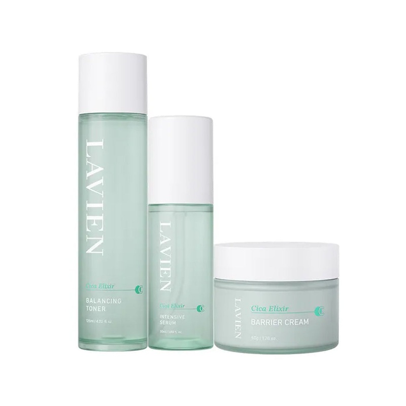 LAVIEN Cica Elixir 3-Piece Set (Toner 125ml + Serum 50ml + Cream 60g)