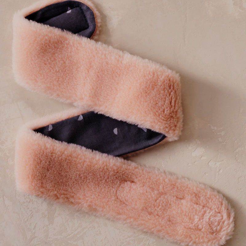 Merino Knit Fleece Spa Headband - Coral Peony