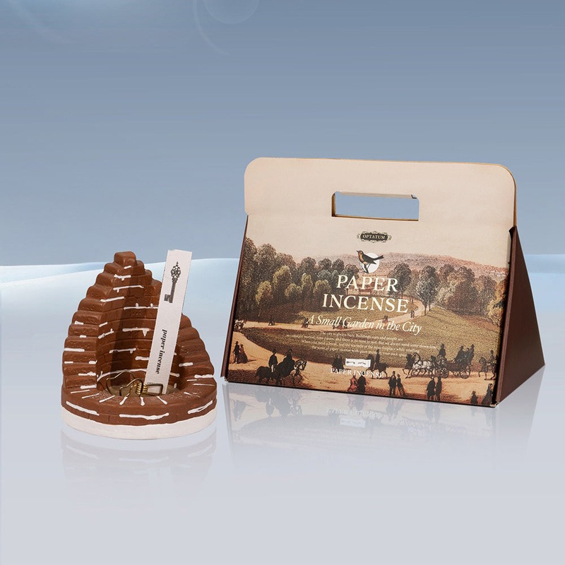 [Gift Packaging] OPTATUM Paper Incense Fireplace Gift Set #01 Gentle Rain
