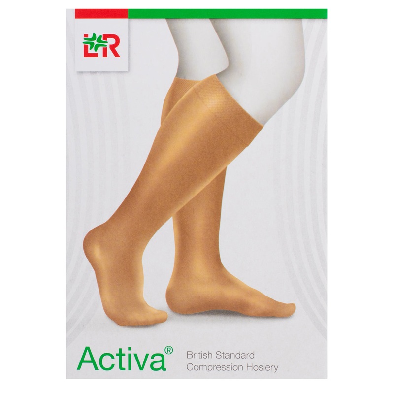 Below Knee Stockings Class 2 Open Toe Sand Large 1 pair Large Sand