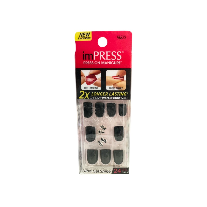 Kiss Impress 24 Nails 56673 Black Ribbon Jewel