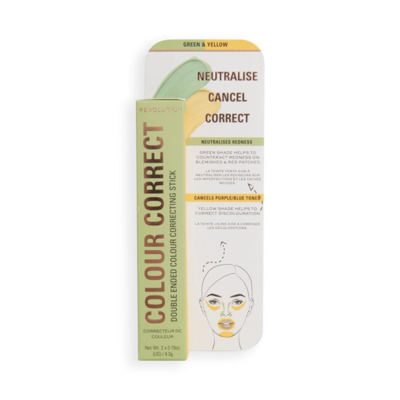 Revolution Colour Correcting Stick Green & Yellow