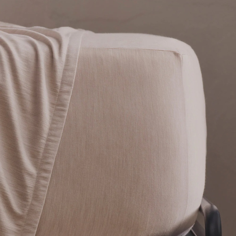 Merino Jersey Fitted Sheet - Tropical Sand - Super King