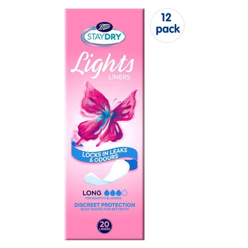 Lights Long Liners For Light Incontinence 12 Pack Bundle  240 Liners