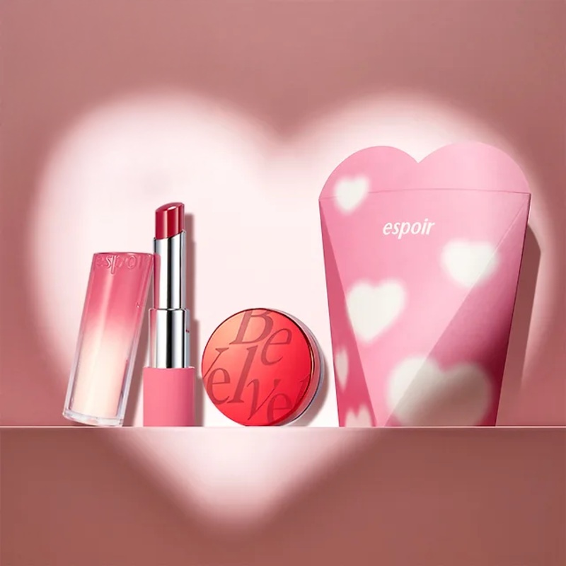 [Gift Packaging] espoir Nowear Lipstick Balming Glow 3g +Mini Cushion #01 Vividy