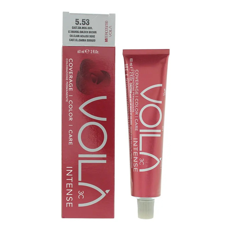 Intercosmo Voil 3C Intense 5.53 Light Mahogany Golden Brown Hair Colour 60ml