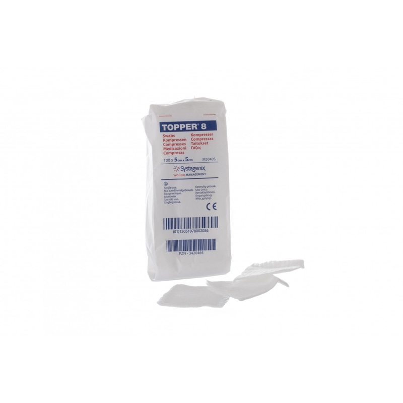 Topper 8 Gauze Swabs- Non-Sterile 7.5cm x 7.5cm 100 units