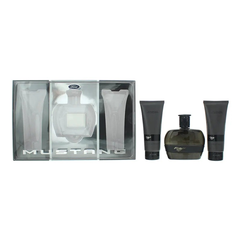Mustang Black 3 Piece Gift Set: Eau de Toilette 100ml - Aftershave Balm 100ml - Hair  Body Wash 100ml