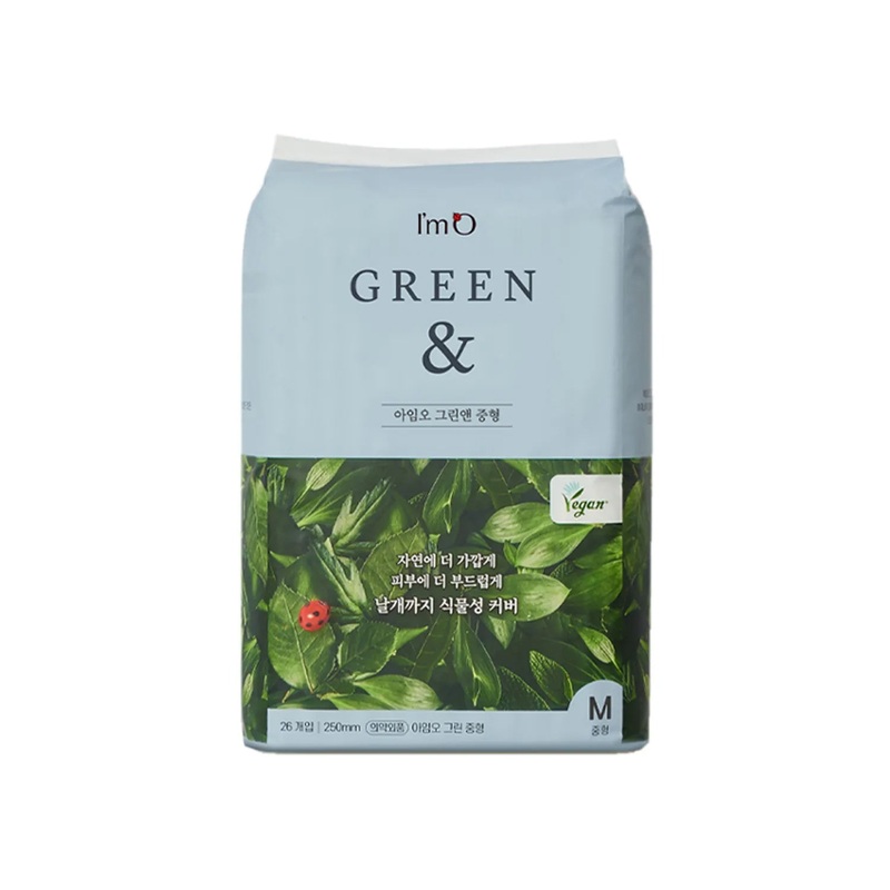 I'm O Green & Sanitary Pads Medium Size (26 Pads per Pack)  4 Packs