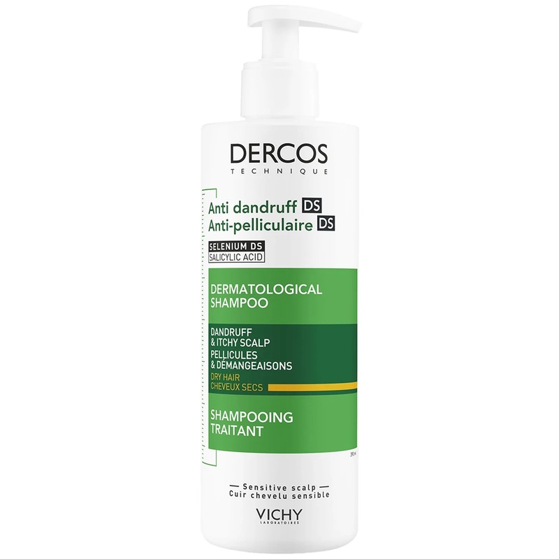 Vichy Dercos Technique Anti-Dandruff Purifying Shampoo for Sensitive, Dry Hair and Scalp 390ml