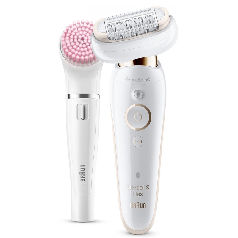 Braun Silk-pil 9 Flex 9100 Beauty Set, White/Gold
