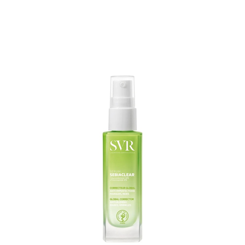 SVR SEBIACLEAR Balancing Hyaluronic Acid Acne Serum, Correcting Concentrate for Blemishes, Post-Acne Marks and Wrinkles, 30ml
