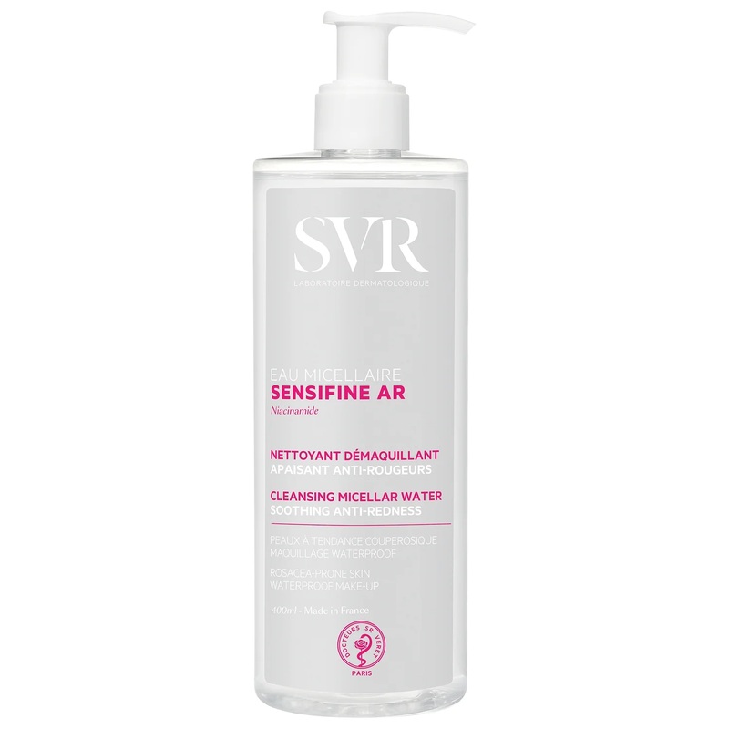 SVR SENSIFINE AR - Soothing Anti-Redness Micellar Water Cleanser & Make-up Remover for Sensitive Rosacea-Prone Skin , 400ml