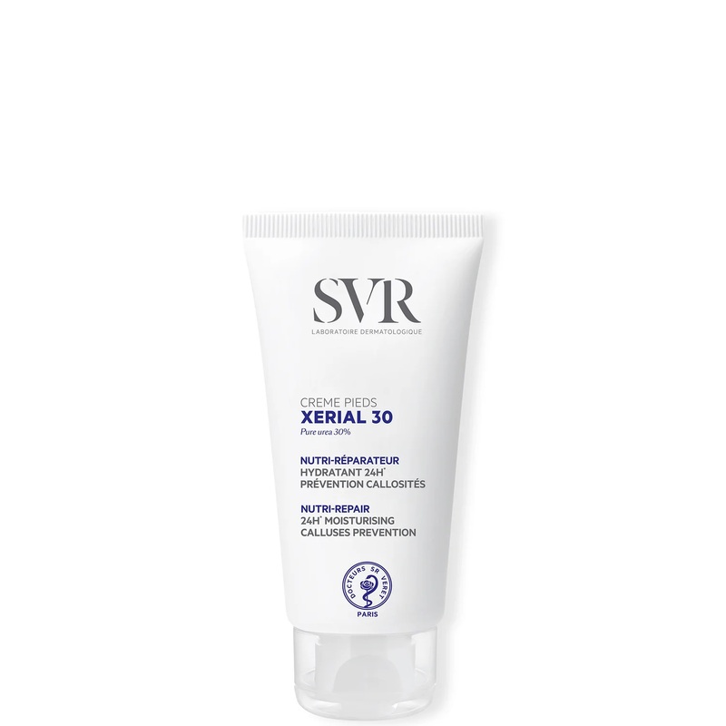 SVR XERIAL 30 24hr Hydration Pure Urea Foot Maintenance Cream for Dry, Scaly, Rough Skin Prone to Corns and Calluses, 50ml