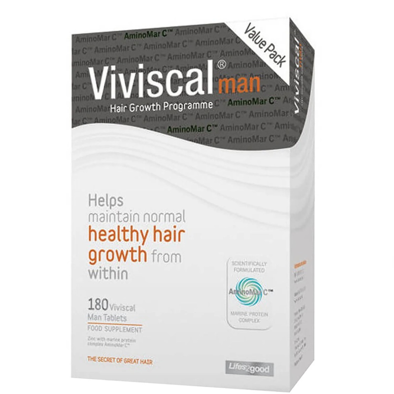 Viviscal Zinc and Flax Seed Hair Supplement Tablets for Men - 180 Tablets (3 Month Supply)